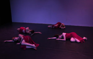 Members of Mesilla Valley Dance Eclectic perform a contemporary dance piece choreographed by Leslie Simpkins for the collective's 2017 performance of Pandora's Box